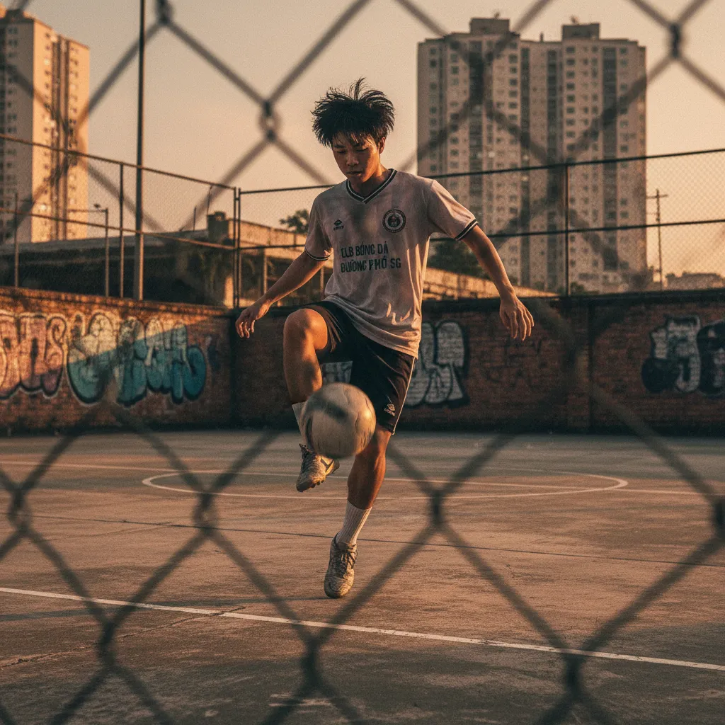 Football player in action during a match